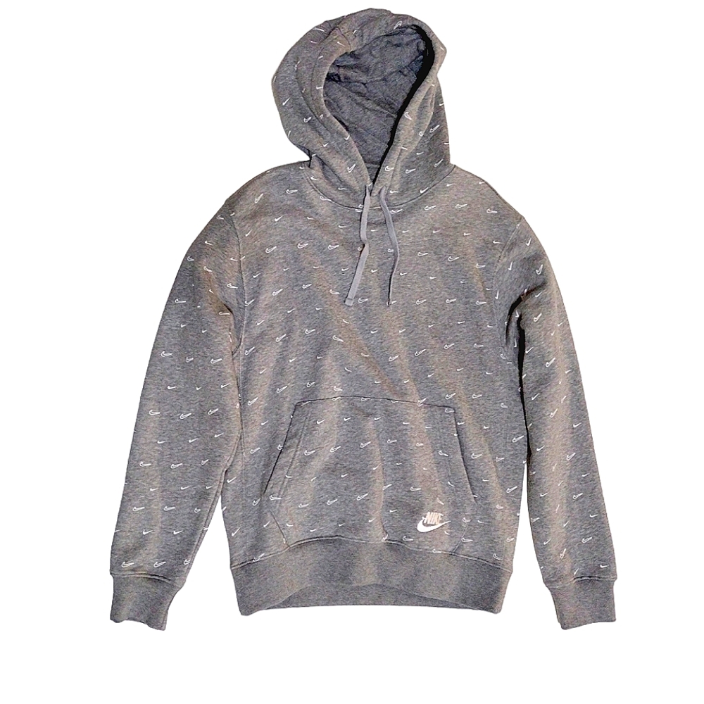 Nike Club Hoodie Pullover, Adult Small, grey and white